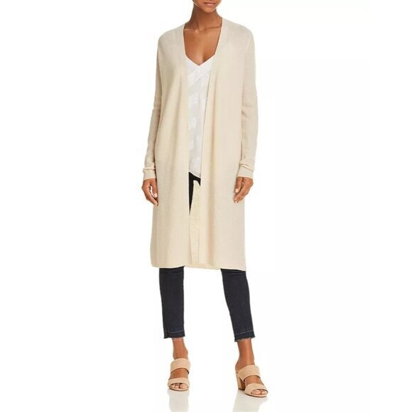 Theory Torina‎ Cashmere Cardigan Cream Beige Size Small Waffle Knit Sweater - Picture 12 of 14